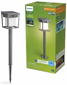Philips Blaise UltraEfficient słupek solarny LED zczujnikiem, antracytowy, 1,5 W, 250/20 lm, 3000 K