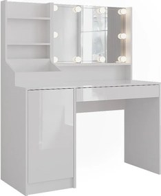 Stół toaletowy biały/biały wysoki połysk 119.8x50.1x76 sherry