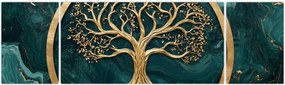 Obraz – Złote drzewo życia w marmurze (170x50 cm)