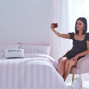 Biało-różowa pościel dwuosobowa 200x200 cm Stripe Tease – Sassy B