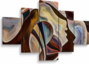 Obraz - Abstrakcja głów (125x70 cm)