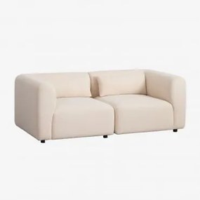 Sofa Modułowy 2-częściowy Fogler Tkanina Baranek Boucle Kremowy Beż - Sklum