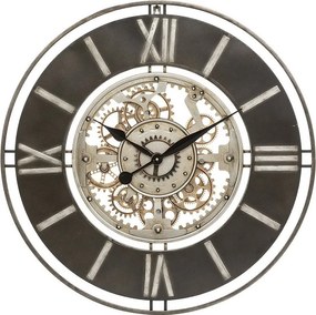 Duży Zegar Ścienny z Złotego Metalu D 70 cm Atmosphera Soul - Cichy i Modny