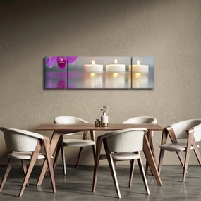 Obraz świec na wodzie (170x50 cm)