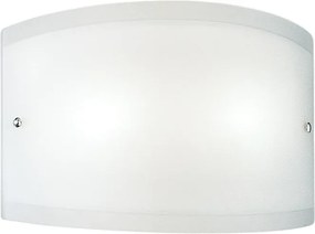 Kinkiet Lecce z białego szkła satynowego, chromowane detale, E27 max 42 W, IP20, 35x12 cm