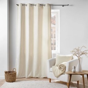 Kremowa zasłona z materiału bouclé 140x240 cm Wooly – douceur d'intérieur