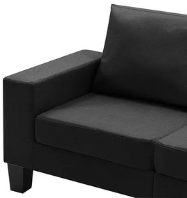 2-osobowa czarna sofa z podłokietnikami - Lurra 2Q