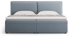 Jasnoniebieskie łóżko boxspring ze schowkiem 160x200 cm Arendal – Cosmopolitan Design
