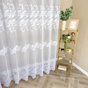 Firana żakardowa trzy pasy wzoru bogate zdobienia elegancka - wys. 250 cm