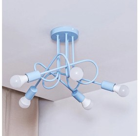 Žyrandol natynkowy OXFORD 5xE27/15W/230V niebieski