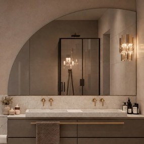 Lustro półokrągłe bez podświetlenia MOON Half Cut XXL | Różne rozmiary | Różne kolory : Kolor tafli szkła - Brąz, Rozmiar - 140x90 cm, Wersja - Prawa