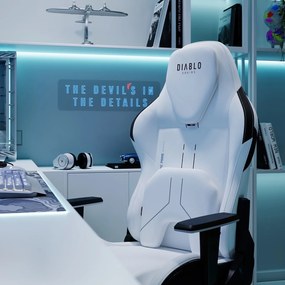 Fotel gamingowy materiałowy Diablo X-One Prime Normal Size, Ghosted White