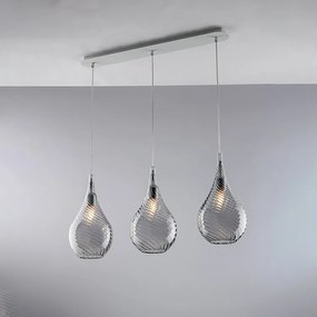 Szyna żelazna Pluvia z szarym szkłem pyrex 3 światła dł. 75 x 10 BL264-BIN3-GR