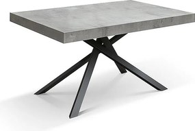 Drewniany stół, szare wykończenie, antracytowa podstawa, rozkładany 160x90 - FORTE DEI MARMI