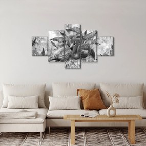 Obraz - Graffiti z flamingami (125x70 cm)