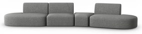 Szara sofa z tkaniny szenilowej prawostronna 428 cm Paolo – Milo Casa