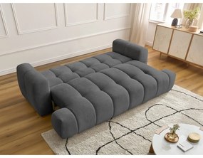 Ciemnoszara rozkładana/ze schowkiem sofa 251 cm Fuji – Bobochic Paris
