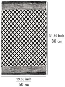 Czarno-biały dywanik łazienkowy z plastiku z recyklingu 50x80 cm Tara – Wenko