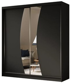 Szafa przesuwna - Foks 200 cm, czarny mat
