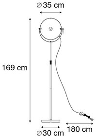 Lampa podłogowa czarna ze złotym 35cm regulowana - MagnaxPrzemysłowy Oswietlenie wewnetrzne