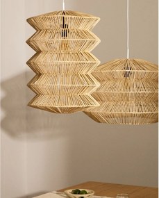 Lampa wisząca w naturalnym kolorze z rattanowym kloszem Dakit – Kave Home
