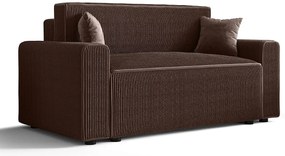 Brązowa tapicerowana sztruksem sofa rozkładana S2-S20