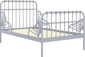 Szare metalowe łóżko rosnące z dzieckiem rozsuwane 80x130/200 cm - Kasja
