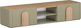 Szafka RTV Amilio 170 cm z szufladą - eukaliptus / dąb baltic dune / uchwyty dąb naturalny