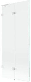 Mexen Lunar L parawan nawannowy 2-skrzydłowy lewy 80 x 150 cm, transparent, biały - 897L-080-100-20-00-L