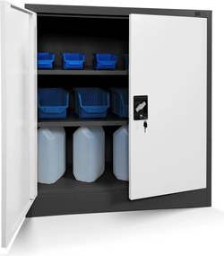 Szafka biurowa na dokumenty Beata 90x40x93 cm antracyt/biały