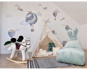 Miętowy dziecięcy worek do siedzenia Funny Bunny – The Brooklyn Kids