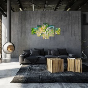 Obraz pól ryżowych z lotu ptaka (125x70 cm)