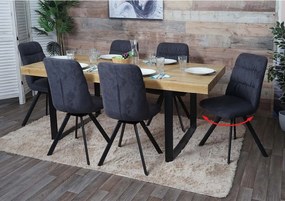 Krzesło do jadalni MCW-J69 (zestaw 6 sztuk),  antracyt