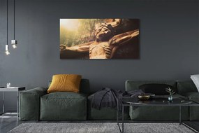 Duży obraz na płótnie Rzeźba Jezusa w Drewnie