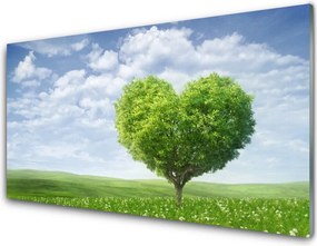 Szkło Ozdobne do Kuchni Drzewo z Motywem Serca