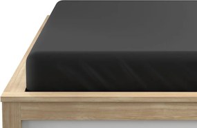 PrzytulneMieszkanie.pl Prześcieradło jersey z lycrą czarne 90 x 200 cm