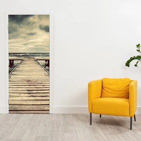 Fototapeta na drzwi - Drewniane molo nad morzem (95x205cm)