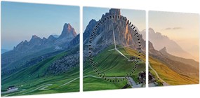 Obraz - Dolomity (z zegarem) (90x30 cm)
