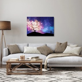 Obraz na szkle - Kosmiczne drzewo (70x50 cm)