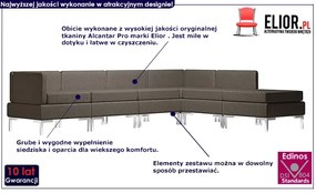 6-częściowy zestaw wypoczynkowy taupe - Marsala 6D