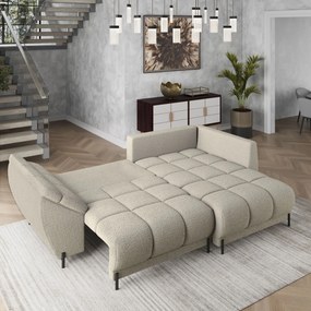 Masseno Narożnik VESTANO  z funkcją spania i pojemnikiem na pościel Narozniki L, Rozkładana sofa - Beżowy, QUELLE 05