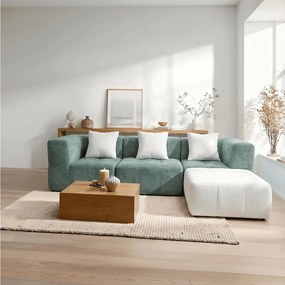 Sofa Eden Kompletny 3-osobowa – szałwia biały