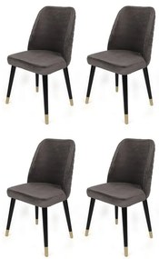 Zestaw krzeseł do jadalni Hugo Anthracite and Black, 4 szt.