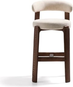 Beżowy/w ciemnym naturalnym kolorze hoker z litego drewna jesionowego (wysokość siedziska 75 cm) Granite – Kave Home