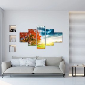 Obraz skąpanego w słońcu krajobrazu (125x70 cm)