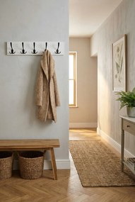 Wieszak Z 5 Haczykami Biel Alpejska + Czarny L8-C44