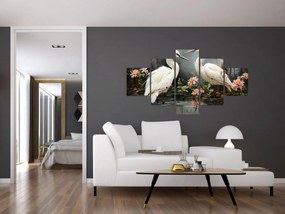 Obraz - Białe żurawie (125x70 cm)