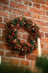 Wieniec świąteczny z szyszkami, Ø 50 cm