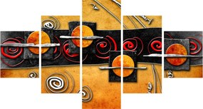 Abstrakcyjny obraz - Planety (125x70 cm)