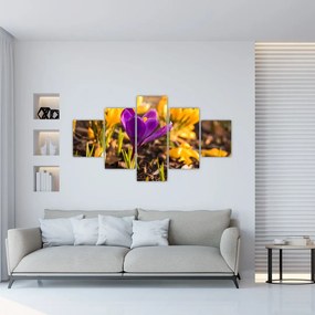 Obraz fioletowego kwiatu (125x70 cm)